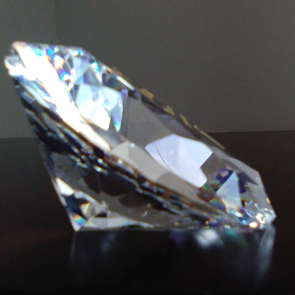 Clear Crystal Heart Shaped Diamond Happy Anniversary Keepsake